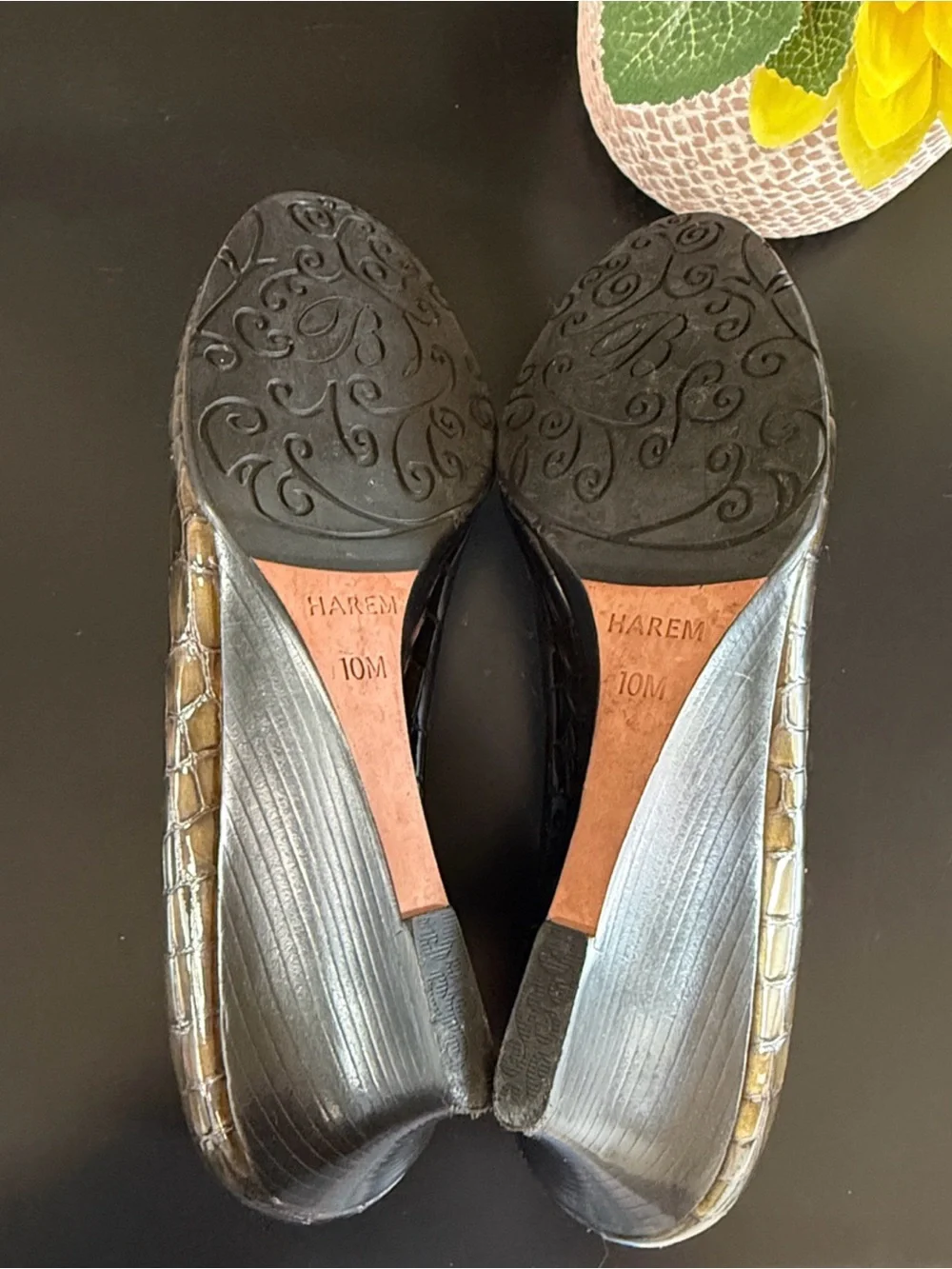 Brighton Harem Glossy Croc Pattern Wedges Heels